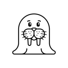 Fototapeta premium Walrus icon. Icon design. Template elements. Flat style