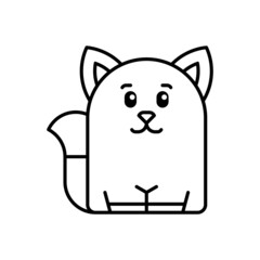 Fox icon. Icon design. Template elements. Flat style