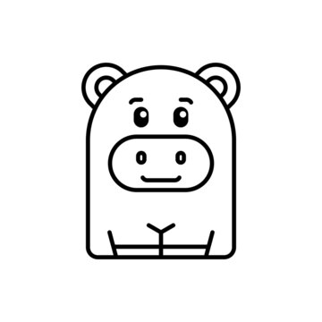 Hippo icon. Icon design. Template elements. Flat style