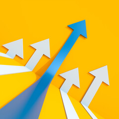 arrows collide with a wall, the blue arrow manages to climb.