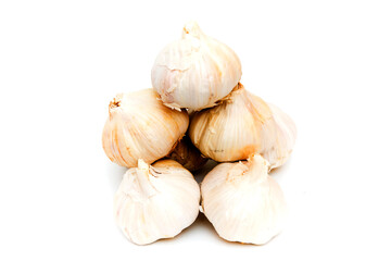 Garlic on white background