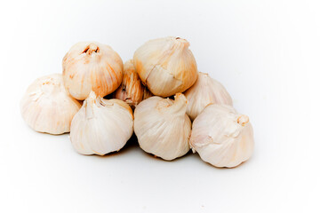 Garlic on white background