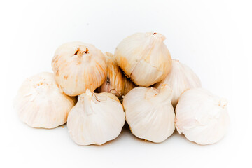 Garlic on white background