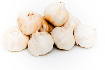 Garlic on white background
