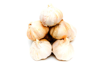Garlic on white background