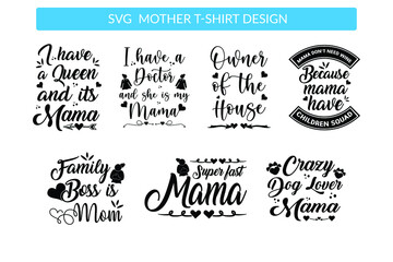 Fototapeta premium Mothers day svg vector design set t-shirt design