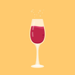 Glass wine vector. symbol. logo design.