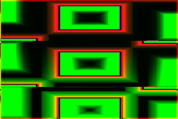 Abstract, Multiple Shapes with Green and Red Shades        digital art
