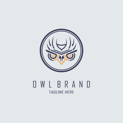 owl head logo design template for brand or company and other