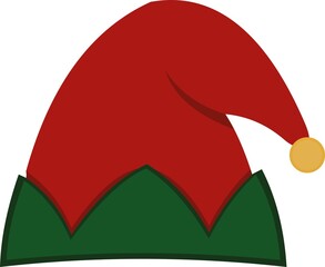 Vector illustration of a christmas elf hat