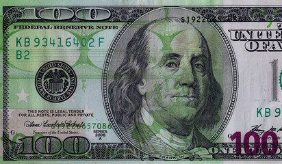 100 dollar and 100 euro banknotes overlay