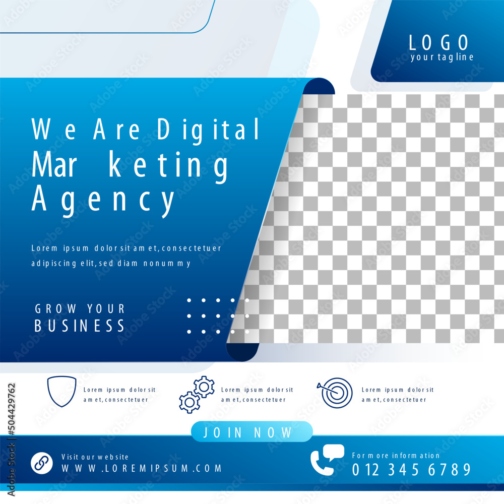 Wall mural business marketing promotion social media design template. modern square banner with place for the p