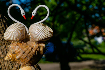 Two swans souvenir, handmade. Decor. The personification of true love