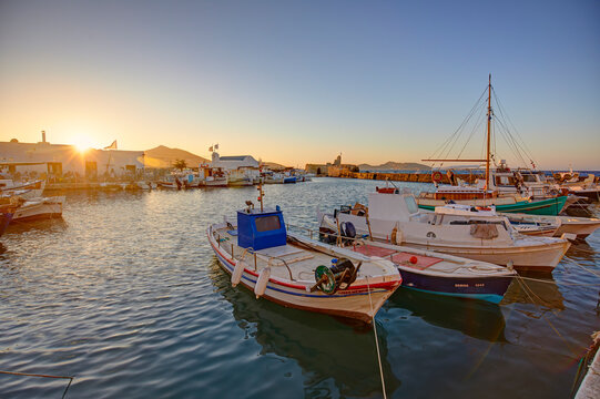 The little port of Naousa village in Paros, Cyclades, Greece