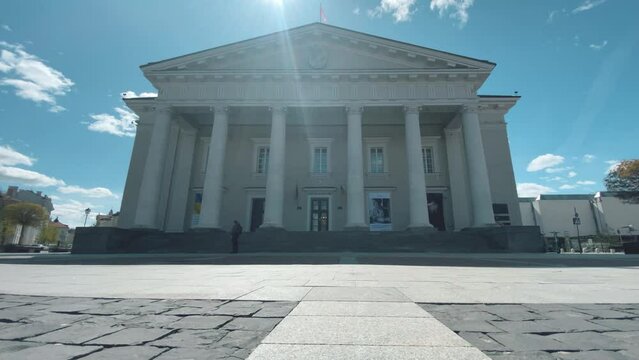 Vilnius, Lithuania, town hall (rotušė), old town, timelapse