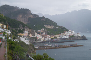 Beautiful summer vacation in Campania, Italy with breathtaking landscape scenery for romantic...