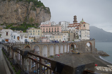 Beautiful summer vacation in Campania, Italy with breathtaking landscape scenery for romantic...