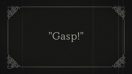 Set of 7 vintage silent movie caption cards with exclamation intertitle subtitles. Includes gasp, yes, no, hello and goodbye. Loop ready.