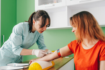 Blood collection from a patient. Passing tests.