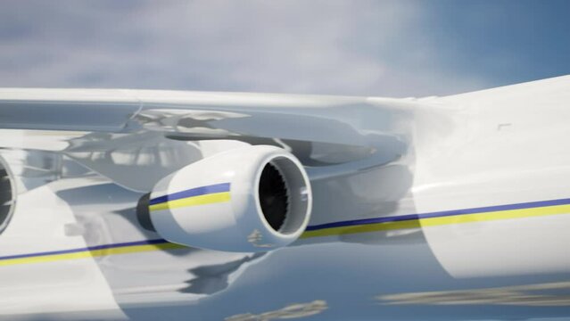 Aircraft AN-225. 3D render. Animation.