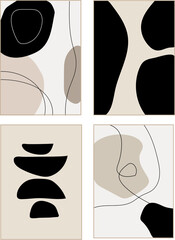 Modern abstract illustration, beige, black and gray color. Used for web design, posters, banners, backgrounds.

