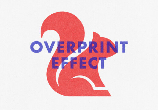 Letterpress Style Overprint Effect Mockup
