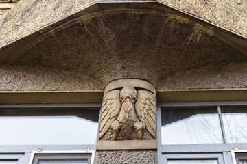 Vyborg, Leningrad Region, Russia: House with pelicans (Leningradsky pr., 9), it is sometimes called...