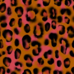 Blurred watercolor colorful leopard pattern. 