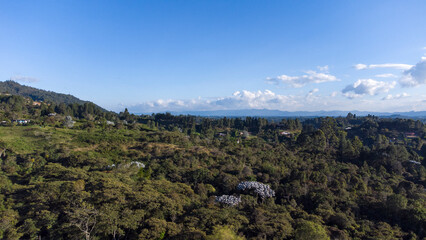 Fototapeta na wymiar natural landscape of the mountains of eastern Antioquia, taken from the air