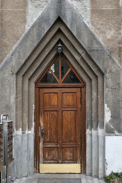 Old wooden door in the historic district