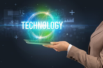 Obraz premium Close-up of a touchscreen, new tech concept