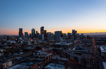 Fototapeta na wymiar Aerial View of Downtown Denver, Colorado