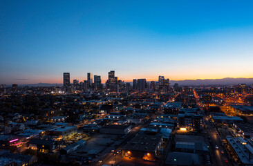 Aerial View of Downtown Denver, Colorado - obrazy, fototapety, plakaty