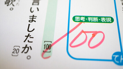 小学校の国語のテスト用紙