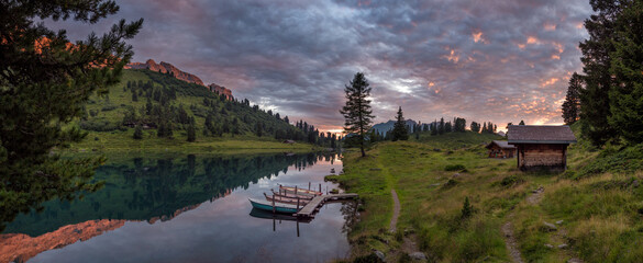 Alpine lake panorama