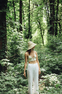 Woman in the forest