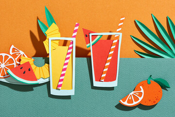 watermelon and pineapple smoothie ready for drink