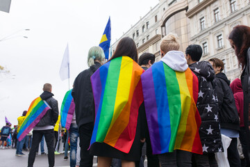 people with lgbt symbols
