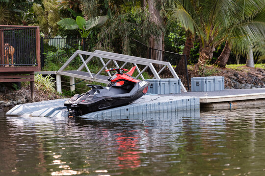 jet ski on floating dock