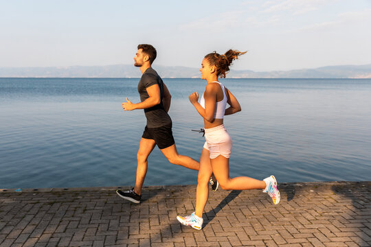 Couple Doing Cardio Outdoors