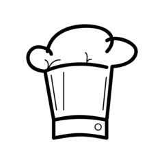 Simple Vector doodle Icon style, chef hat at White background