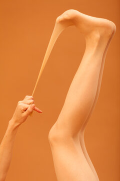 model on brown background
