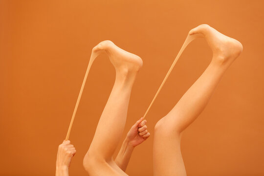 model on brown background