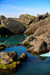 The big boulders and turquoise ponds of remote and beautiful Storurd valley, East Fjords, Iceland