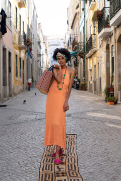 Full body urban glamour summer portrait 