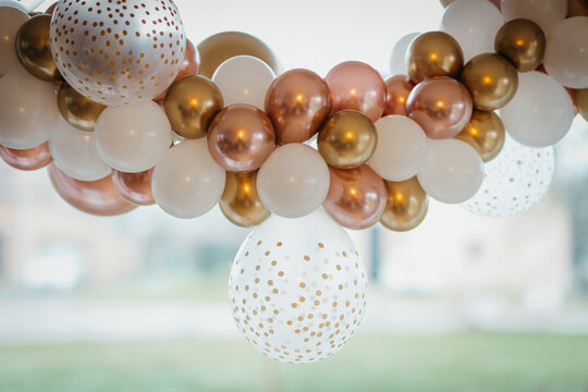 Balloon garland on a wall
