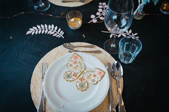 Butterfly inspired table set up