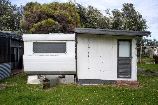 Caravan and shack