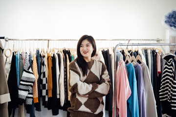 Portrait of clothing store owner