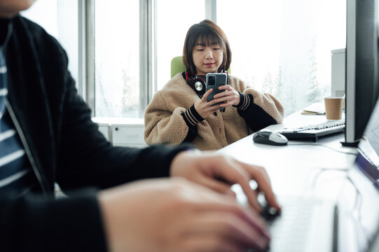 Young woman working in office